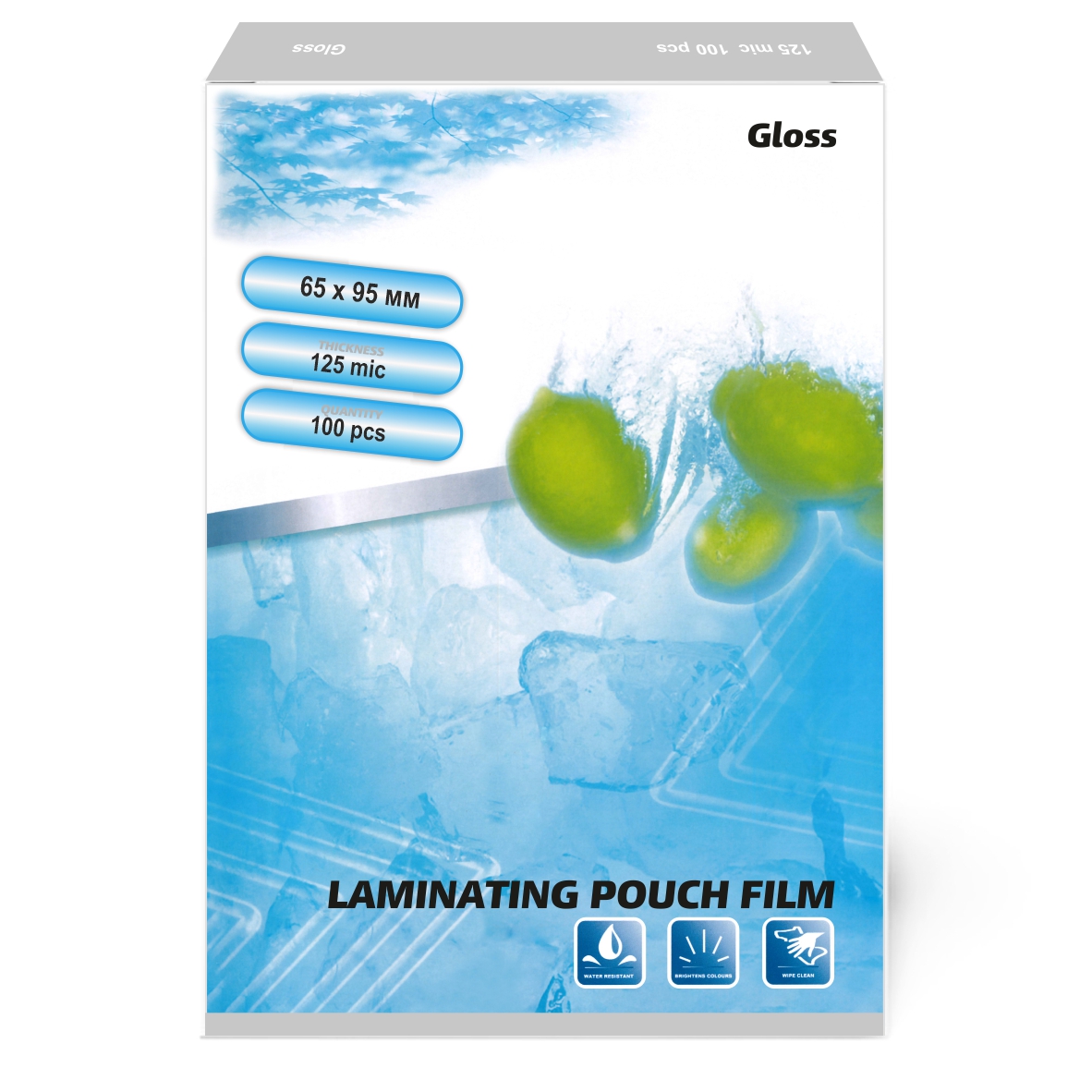 Пакетная пленка для ламинирования, глянцевая, 65x95мм, 125мкм, LF
